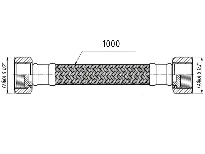Шланг для підключення води Thermo Alliance Forte 100 см 1/2"x1/2" ВВ нерж. обплетення TAF385W100