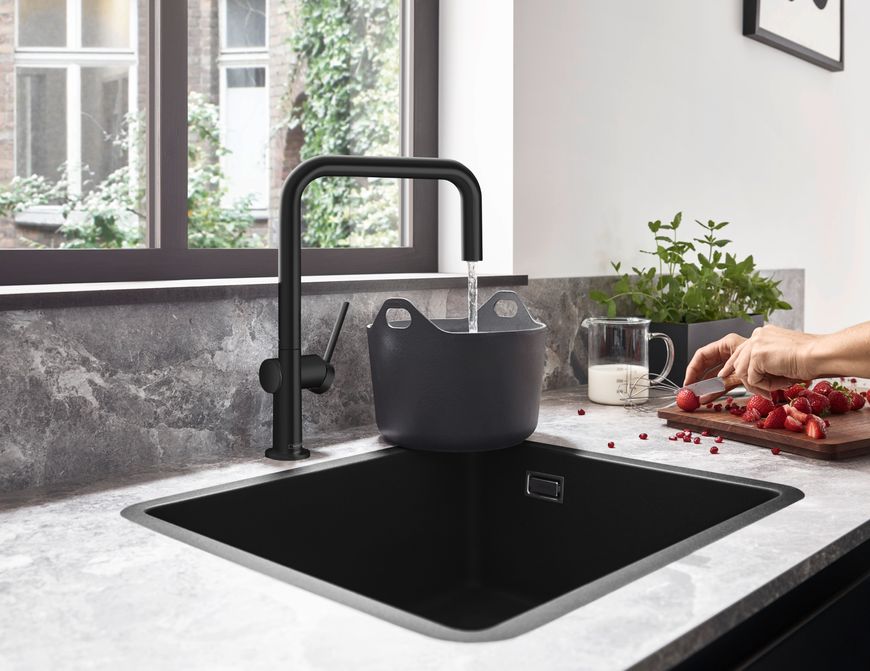 Кухонна мийка HANSGROHE S510-U450 під стільницю 500х450 Graphiteblack чорний графіт 43431170 - 43431170