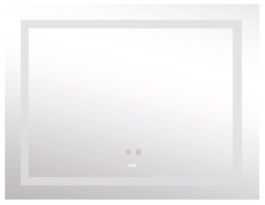 Дзеркало Lidz Kubis KU1 1000х800 мм з LED-підсвічуванням Touch, з антизапотіванням, з димером, рег. яскравості LD78LF61410080