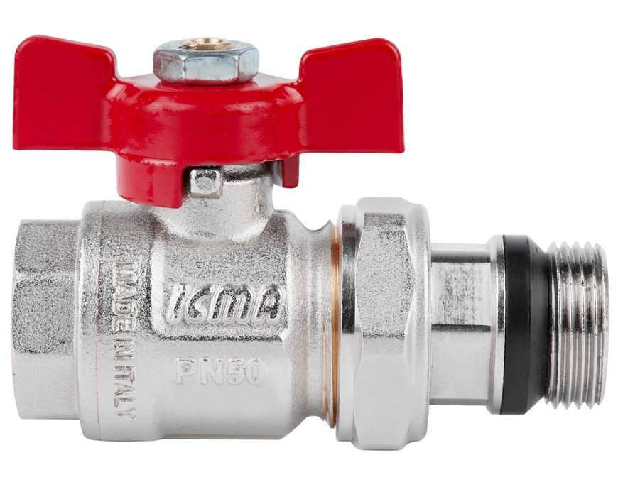 Кран кульовий з "американкою" ICMA 1/2" з антипротіканням прямий №348 87348AD11 - 87348AD11