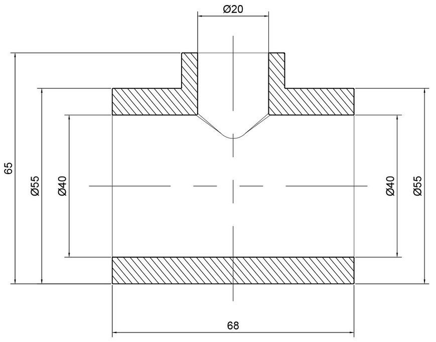 Трійник PPR ALFA PLAST 40х20х40 APRETE4020X - APRETE4020X