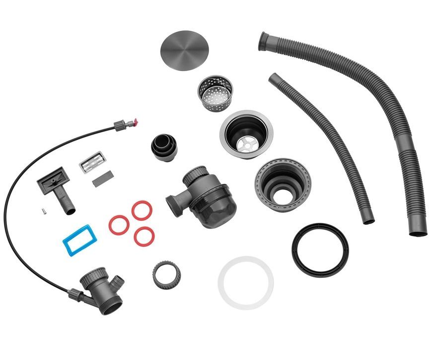 Кухонная мойка Kroner KRP Schwarze-SET7545F3HM PVD 3,0/0,8 мм графит CV036721 - Schwarze-SET7545F3HM