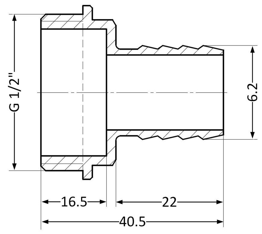 Штуцер латунний SD Plus 1/2"ЗРх6 SD427156