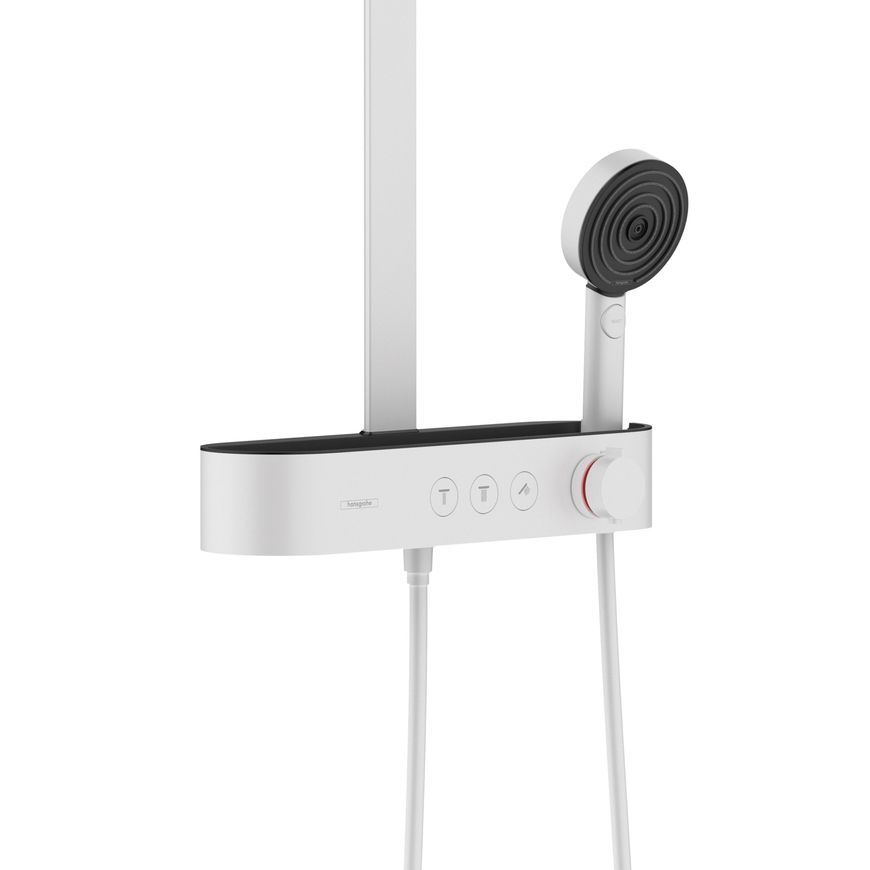 Душевая система HANSGROHE Pulsify S Showerpipe 260 2jet EcoSmart с термостатом Matt White 24241700 белая матовая - 24241700
