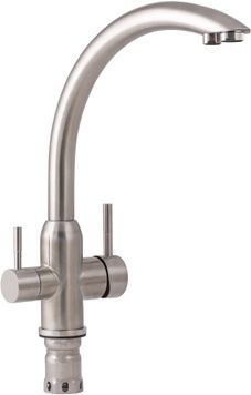 Змішувач для кухні LIDZ Aria 020F2 Nickel з вбудованим краном для питної води LDARI020F2NKS28781 - LDARI020F2NKS28781