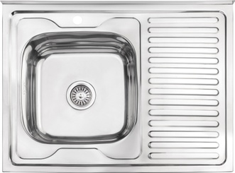 Кухонна мийка LIDZ 6080-L Polish 0,6 мм (160) - LIDZ6080LPOL06