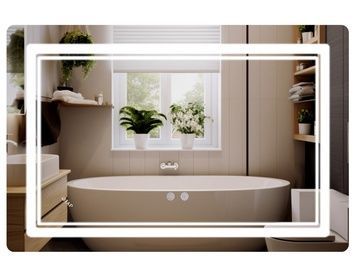 Дзеркало Qtap Cardinal CA2 800&times;600 прямокутне з LED-підсвічуванням Touch, з антизапотіванням, з димером, рег. темп. кольору (3000-6500 K) QT0478C806048457