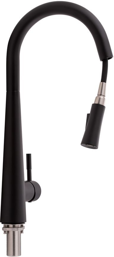 Смеситель для кухни QTAP Evička 9135103UB с выдвижным изливом (черный) - QTEVI9135103UB