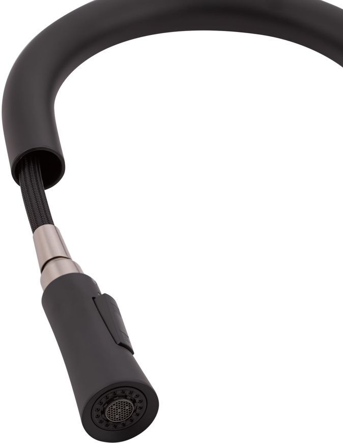 Смеситель для кухни QTAP Evička 9135103UB с выдвижным изливом (черный) - QTEVI9135103UB