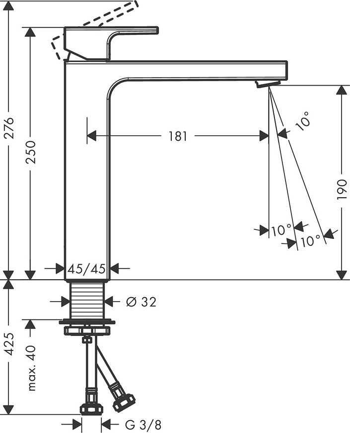 Змішувач для раковини HANSGROHE Vernis Shape 190 хром 71591000 - 71591000