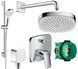 Комплект прихованого монтажу (душова система) HANSGROHE EcoSmart 6 в 1 хром 20200003 - 20200003 - 1