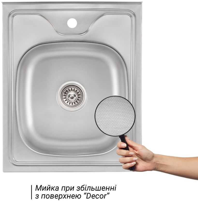 Кухонна мийка LIDZ 5060 Decor 0,6 мм (160) - LIDZ506006DEC