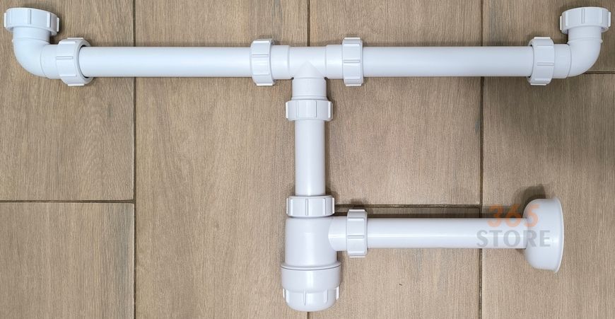 Сифон для умивальника McALPINE 1 1/4&Prime; x 32 мм подвійний HC2+PIPE - HC2+PIPE
