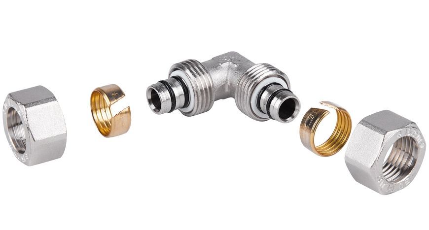 Уголок обжимной SD Plus 16х16 разборный латунь SD155W1616