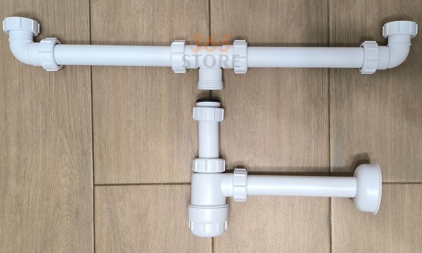 Сифон для умивальника McALPINE 1 1/4&Prime; x 32 мм подвійний HC2+PIPE - HC2+PIPE