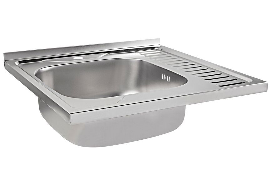 Мойка для кухни накладная Brinex 6060-L Satin 0,6 мм BRIN6060LSAT06 - BRIN6060LSAT06