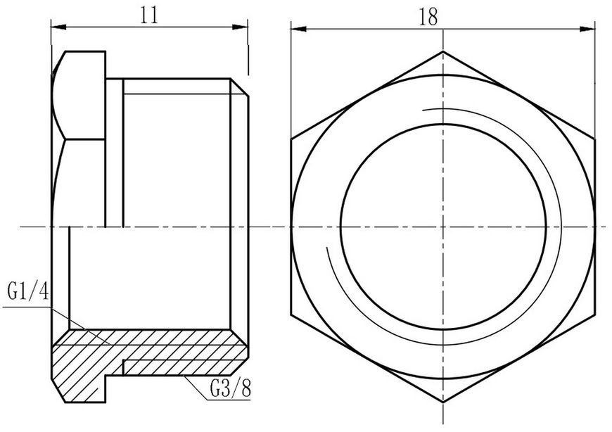 Футорка латунна SD Forte 3/8"ЗРх1/4"ВР нікельована SF37496