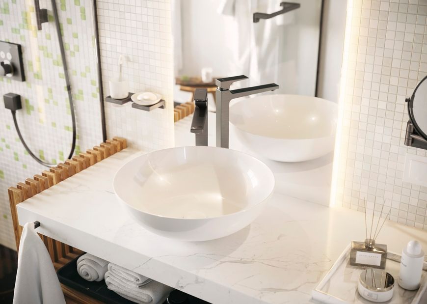 Стакан для зубних щіток HANSGROHE AddStoris Brushed Black Chrome 41749340 чорний хром