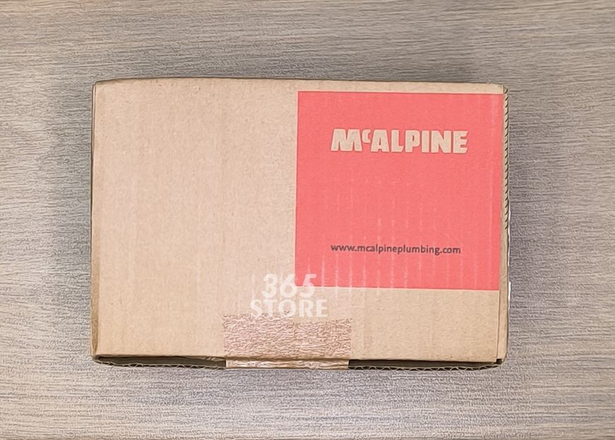 Слив для кухонной мойки McALPINE 1 1/2&rdquo;x113 мм 90&deg; с прямоугольным переливом, хром, нержавеющая сталь HC162R-FS