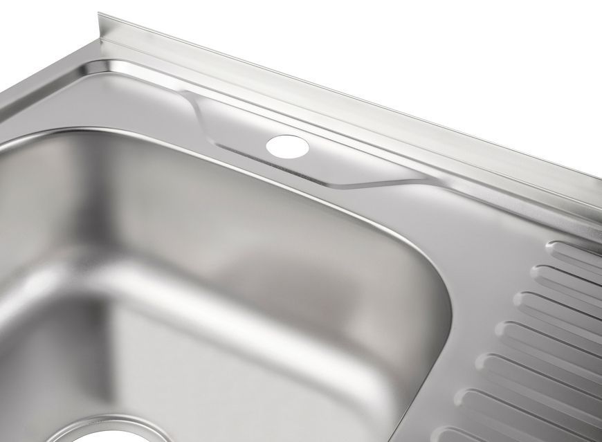 Мойка для кухни накладная Brinex 6060-L Satin 0,6 мм BRIN6060LSAT06 - BRIN6060LSAT06