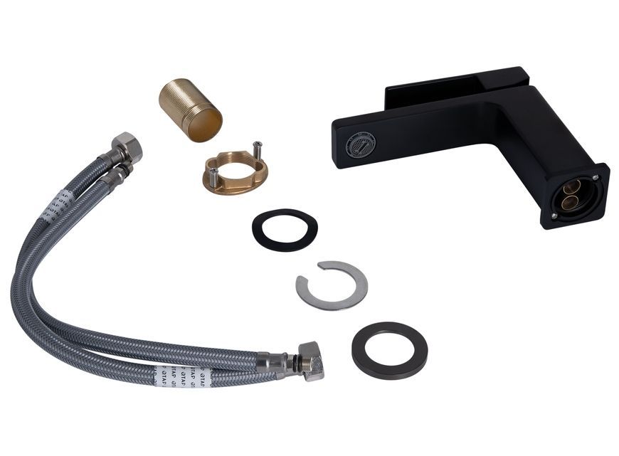 Смеситель для раковины Qtap Gemini Black Matt QTGEM270BLM45674 латунь - QTGEM270BLM45674