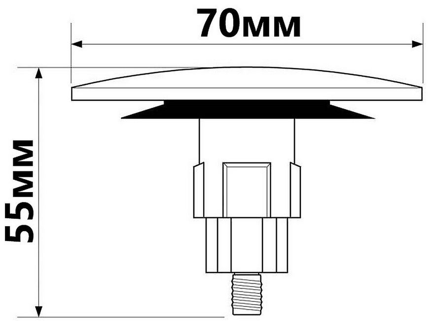 Накладка слива к сифонам McALPINE с механизмом "клик-клак" черная PLUGCB-AUT-52-MB - PLUGCB-AUT-52-MB
