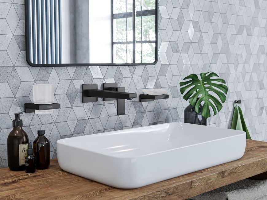 Стакан для зубних щіток HANSGROHE AddStoris Brushed Black Chrome 41749340 чорний хром