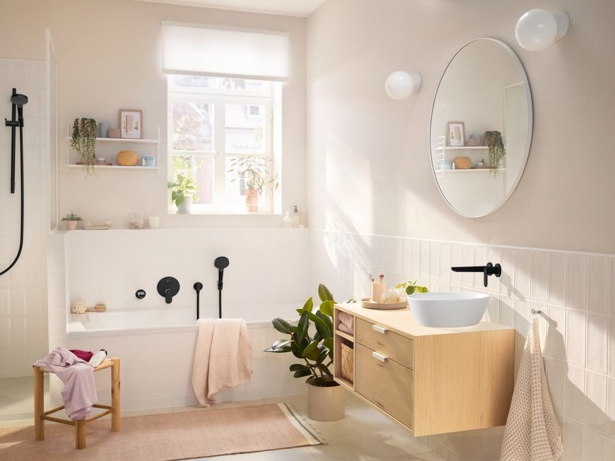 Змішувач для ванни HANSGROHE Rebris S прихованого монтажу чорний матовий 72466670 - 72466670