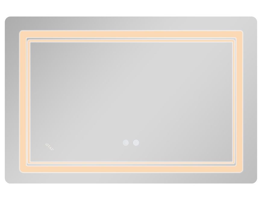 Дзеркало Qtap Cardinal CA2 800&times;600 прямокутне з LED-підсвічуванням Touch, з антизапотіванням, з димером, рег. темп. кольору (3000-6500 K) QT0478C806048457