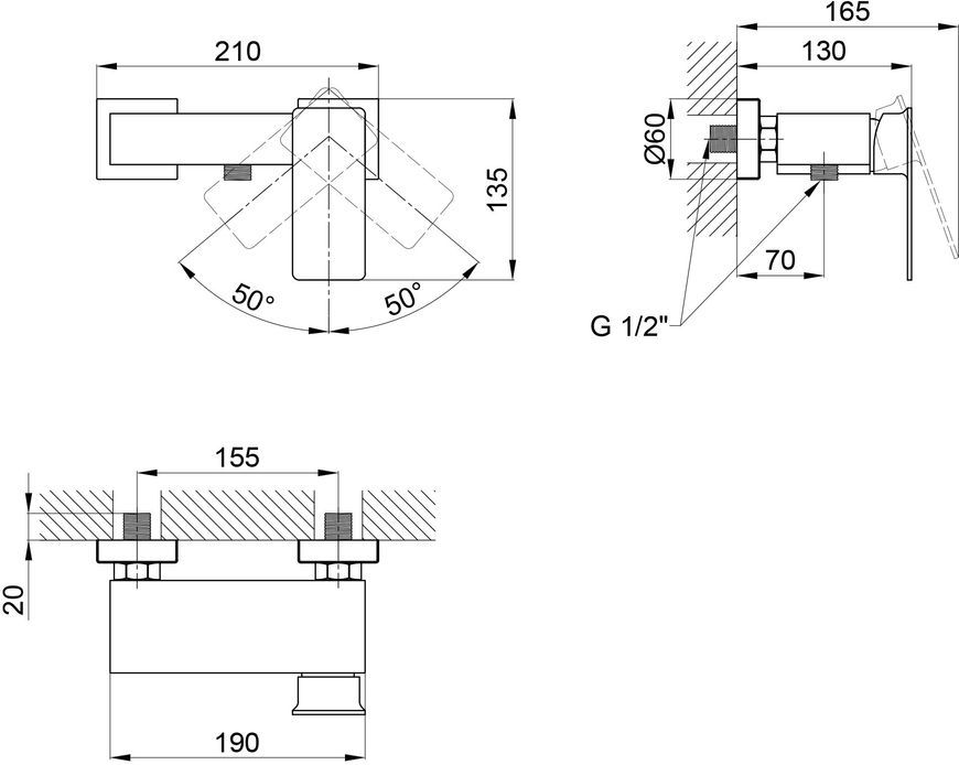 Змішувач для душу QTAP Loděnice QTLOD4031102C - QTLOD4031102C