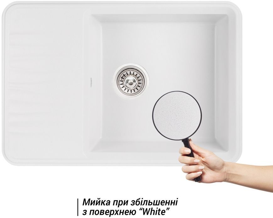 Кухонна мийка QTAP CS 7440 White (QT7440WHI650) - QT7440WHI650