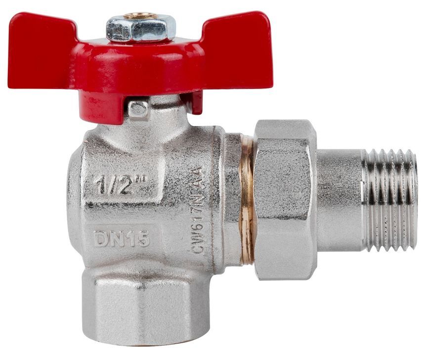 Кран шаровой с "американкой" Icma Far. Rossa 1/2" угловой №361 87361AD11 - 87361AD11