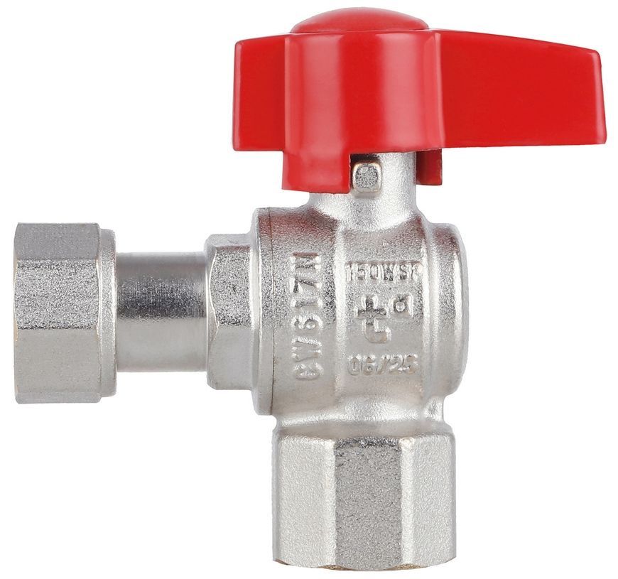 Кран кульовий кутовий з накидною гайкою Thermo Alliance Standart 1/2" ВР латунь PN40 TAS223W15