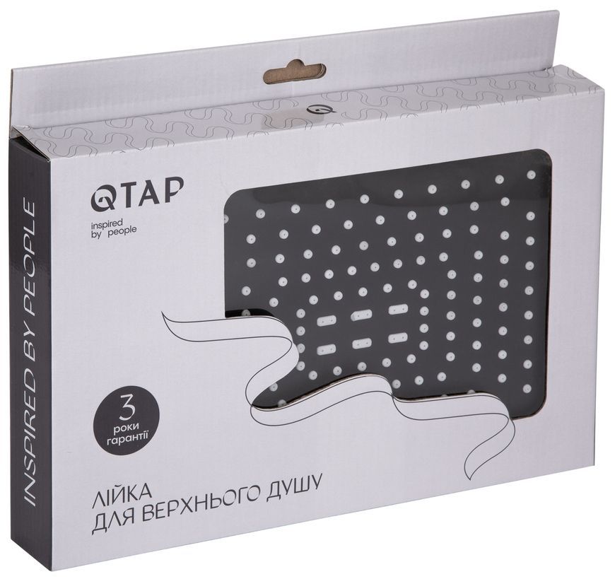 Лійка для верхнього душу Qtap Hlavova 260x180 мм прямокутна Black Matt QTHLA107BLM45786 - QTHLA107BLM45786