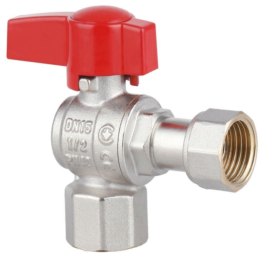 Кран кульовий кутовий з накидною гайкою Thermo Alliance Standart 1/2" ВР латунь PN40 TAS223W15