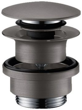 Донный клапан HANSGROHE push-open универсальный Brushed Black Chrome 50100340 черный хром - 50100340