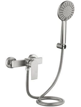 Змішувач для душу Lidz Nexus 010 Nickel k35 з душовим гарнітуром LDNEX010NKS49188 - LDNEX010NKS49188