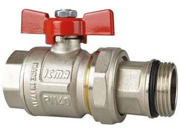 Кран шаровой с "американкой" ICMA Red 1" с антипротечкой прямой №215 - 87215AF11