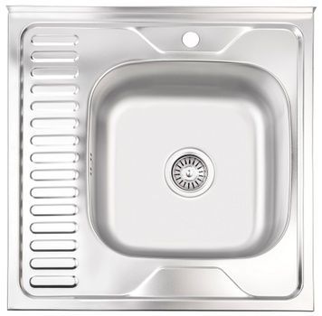 Мийка для кухні накладна Brinex 6060-R Satin 0,6 мм BRIN6060RSAT06 - BRIN6060RSAT06