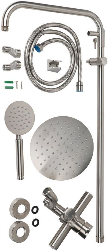 Душевая система LIDZ Adam 1005 Nickel с смесителем и изливом LIDZNKS113100615 - LIDZNKS113100615