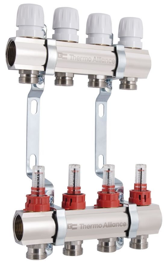 Колектор з витратомірами Thermo Alliance Standart 1" 4 виходи 3/4" + євроконуси 3/4''х16&times;2 SD235W448885 - SD235W448885