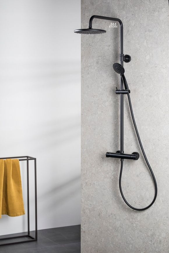 Душевая система KFA ARMATURA MOZA BLACK с термостатическим смесителем (5736-910-81) - 5736-910-81