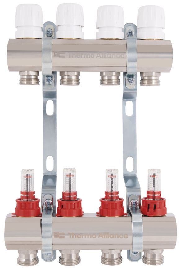 Колектор з витратомірами Thermo Alliance Standart 1" 4 виходи 3/4" + євроконуси 3/4''х16&times;2 SD235W448885 - SD235W448885