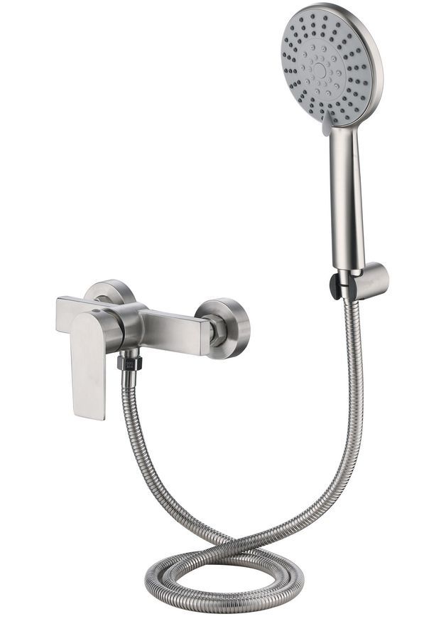 Змішувач для душу Lidz Nexus 010 Nickel k35 з душовим гарнітуром LDNEX010NKS49188 - LDNEX010NKS49188