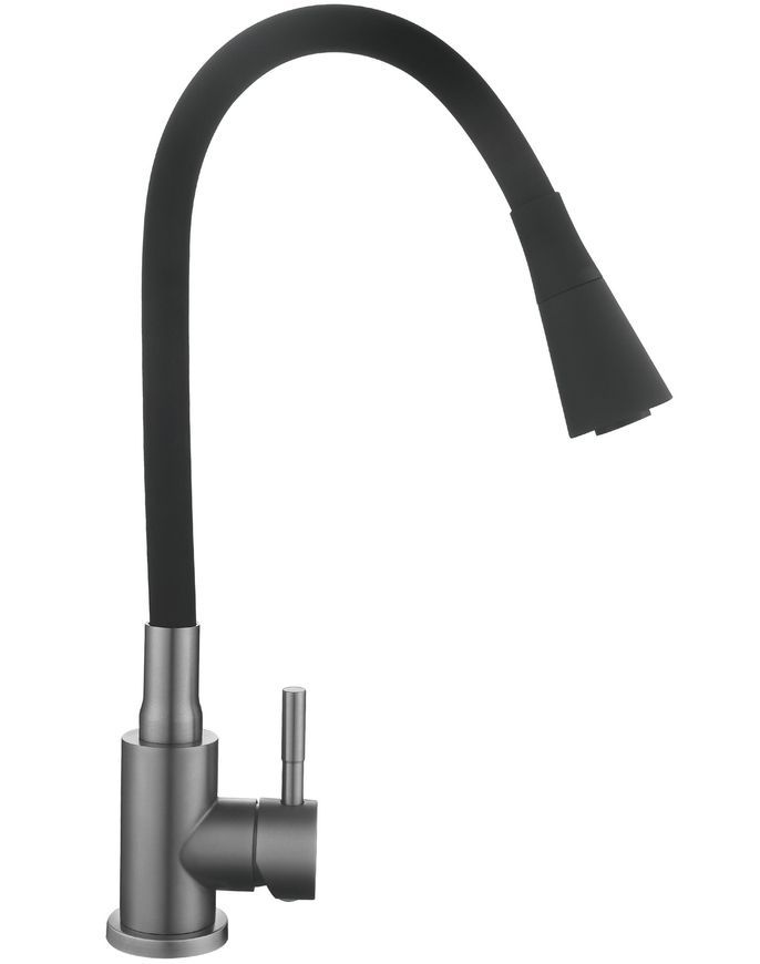 Смеситель для кухни Lidz Aria 015F31 с гибким изливом Graphite/Black LDARI015F31BGRP49566 - LDARI015F31BGRP49566