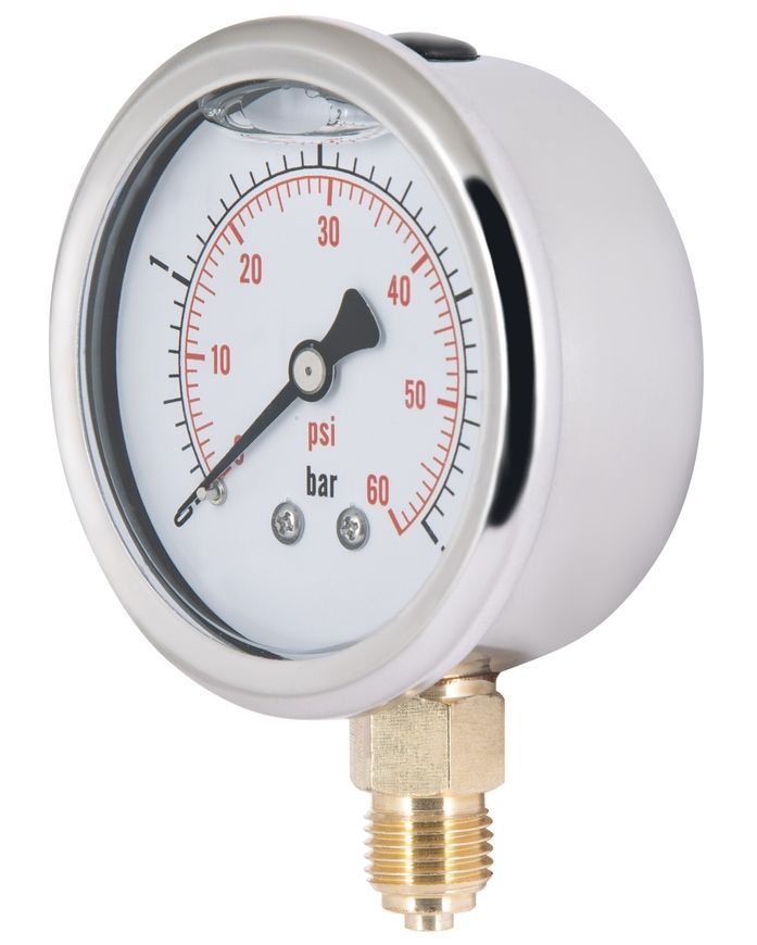 Манометр глицериновый Thermo Alliance Forte 63 мм 1/4"НР с нижним подключением латунь 0-4 бар TAF170G4B