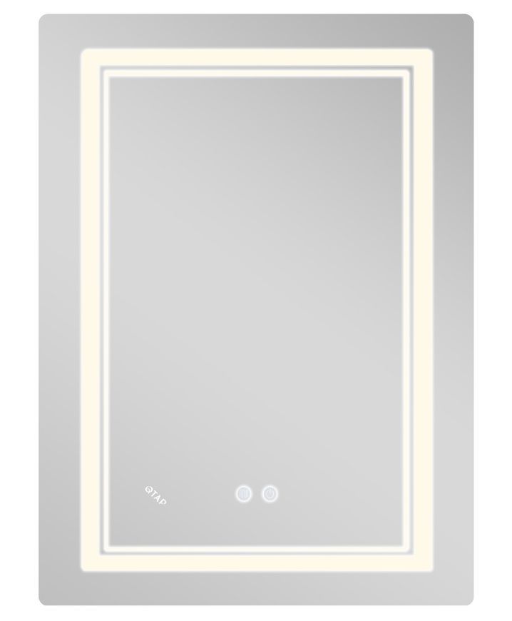 Дзеркало Qtap Cardinal CA2 600х800 прямокутне з LED-підсвічуванням Touch, з антизапотіванням, з димером, рег. темп. кольору (3000-6500 K) QT0478C608048453