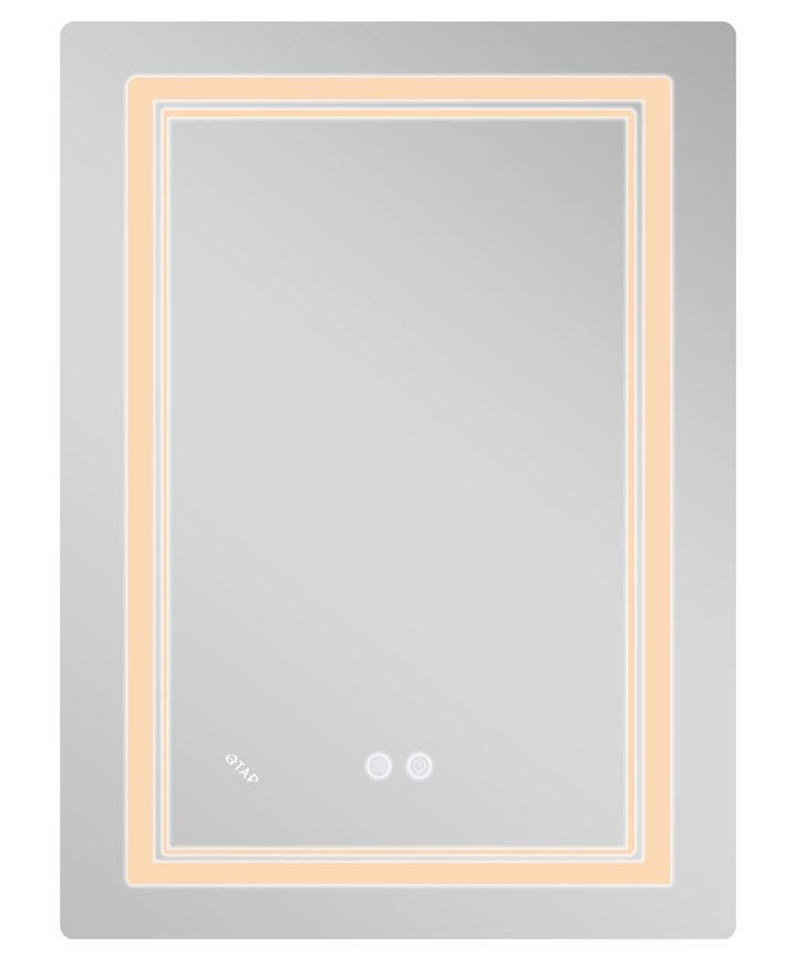 Дзеркало Qtap Cardinal CA2 600х800 прямокутне з LED-підсвічуванням Touch, з антизапотіванням, з димером, рег. темп. кольору (3000-6500 K) QT0478C608048453