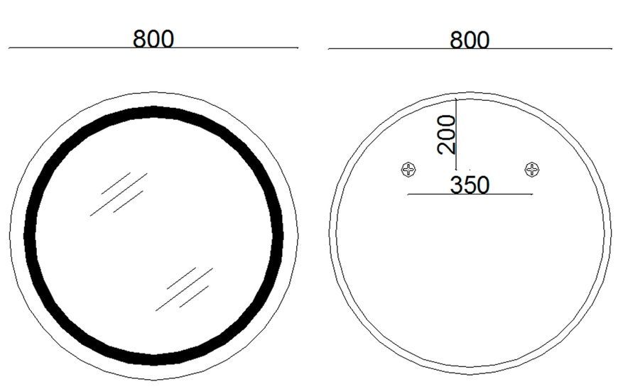 Зеркало Lidz Aria 800 мм с LED-подсветкой Touch, с антизапотеванием, с диммером, рег. яркости LD78LR800