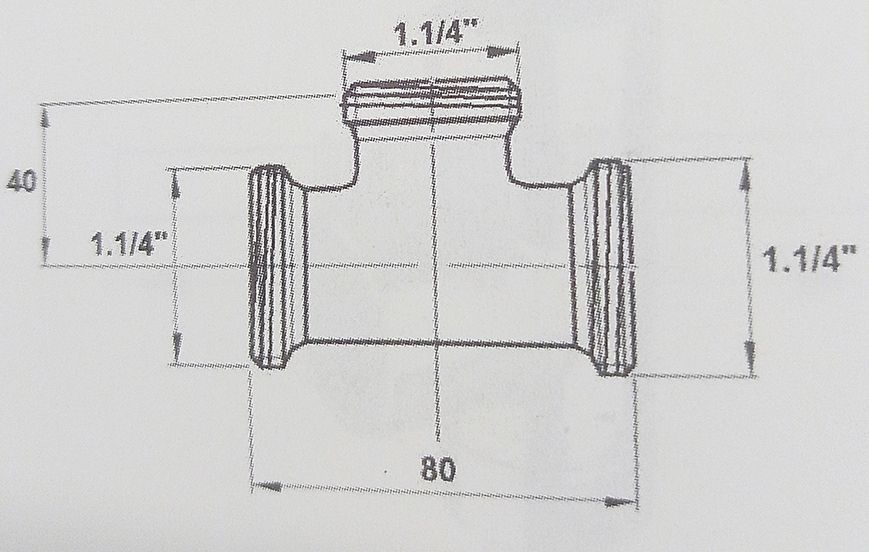 Тройник McALPINE хром латунь 32х32х32 мм компрессионное соединение RS15